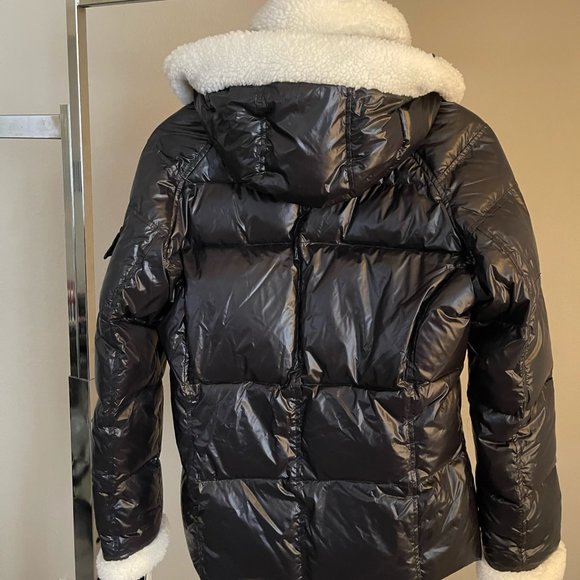 NWT S13/NYC Callie Faux-Sherpa-Trim Down Puffer Coat Size L - Picture 3 of 11